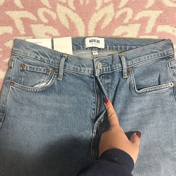 NWT AGOLDE - SOPHIE MID RISE ANKLE in Coastal - Picture 7 of 12